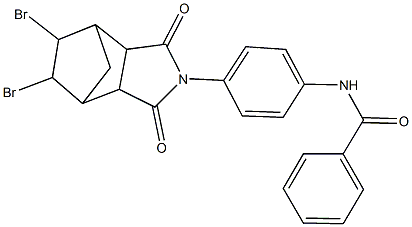 N-[4-(8,9-dibromo-3,5-dioxo-4-azatricyclo[5.2.1.0~2,6~]dec-4-yl)phenyl]benzamide Struktur