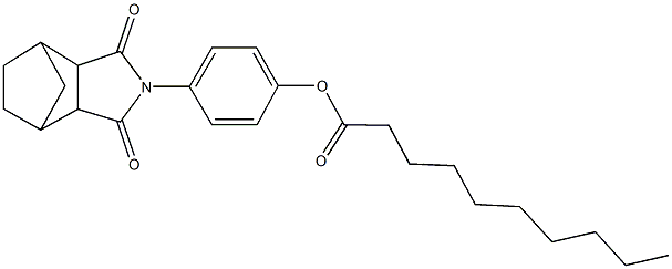 4-(3,5-dioxo-4-azatricyclo[5.2.1.0~2,6~]dec-4-yl)phenyl decanoate Struktur