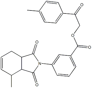 2-(4-methylphenyl)-2-oxoethyl 3-(4-methyl-1,3-dioxo-1,3,3a,4,7,7a-hexahydro-2H-isoindol-2-yl)benzoate Struktur