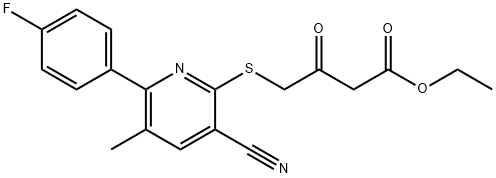 ethyl 4-{[3-cyano-6-(4-fluorophenyl)-5-methylpyridin-2-yl]sulfanyl}-3-oxobutanoate Struktur