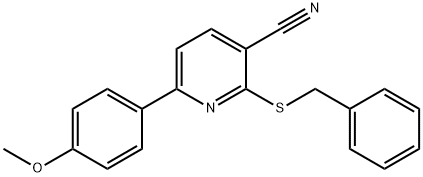 2-(benzylsulfanyl)-6-(4-methoxyphenyl)nicotinonitrile Struktur