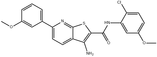 3-amino-N-(2-chloro-5-methoxyphenyl)-6-(3-methoxyphenyl)thieno[2,3-b]pyridine-2-carboxamide Struktur