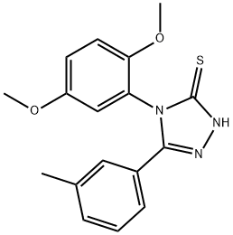 4-(2,5-dimethoxyphenyl)-5-(3-methylphenyl)-4H-1,2,4-triazole-3-thiol Struktur