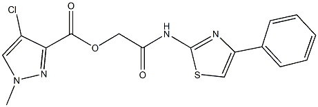 2-oxo-2-[(4-phenyl-1,3-thiazol-2-yl)amino]ethyl 4-chloro-1-methyl-1H-pyrazole-3-carboxylate Struktur