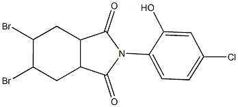 5,6-dibromo-2-(4-chloro-2-hydroxyphenyl)hexahydro-1H-isoindole-1,3(2H)-dione Struktur