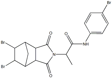 N-(4-bromophenyl)-2-(8,9-dibromo-3,5-dioxo-4-azatricyclo[5.2.1.0~2,6~]dec-4-yl)propanamide Struktur