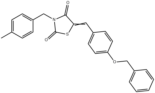 5-[4-(benzyloxy)benzylidene]-3-(4-methylbenzyl)-1,3-thiazolidine-2,4-dione Struktur