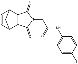 2-(3,5-dioxo-4-azatricyclo[5.2.1.0~2,6~]dec-8-en-4-yl)-N-(4-iodophenyl)acetamide Struktur