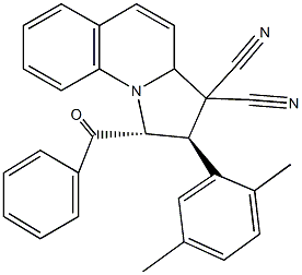 1-benzoyl-2-(2,5-dimethylphenyl)-1,2-dihydropyrrolo[1,2-a]quinoline-3,3(3aH)-dicarbonitrile Struktur