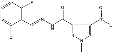 N'-(2-chloro-6-fluorobenzylidene)-4-nitro-1-methyl-1H-pyrazole-3-carbohydrazide Struktur