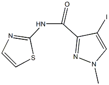 4-iodo-1-methyl-N-(1,3-thiazol-2-yl)-1H-pyrazole-3-carboxamide Struktur