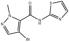 4-bromo-1-methyl-N-(1,3-thiazol-2-yl)-1H-pyrazole-5-carboxamide Struktur