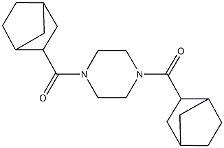 1,4-bis(bicyclo[2.2.1]hept-2-ylcarbonyl)piperazine Struktur