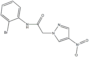 N-(2-bromophenyl)-2-{4-nitro-1H-pyrazol-1-yl}acetamide Struktur