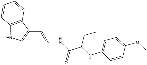 N'-(1H-indol-3-ylmethylene)-2-(4-methoxyanilino)butanohydrazide Struktur