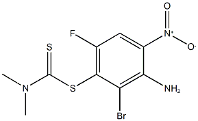 3-amino-2-bromo-6-fluoro-4-nitrophenyl dimethyldithiocarbamate Struktur