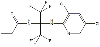 N-[1-[(3,5-dichloropyridin-2-yl)amino]-2,2,2-trifluoro-1-(trifluoromethyl)ethyl]propanamide Struktur