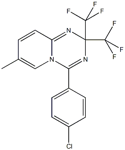 4-(4-chlorophenyl)-7-methyl-2,2-bis(trifluoromethyl)-2H-pyrido[1,2-a][1,3,5]triazine Struktur