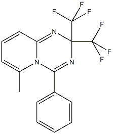 6-methyl-4-phenyl-2,2-bis(trifluoromethyl)-2H-pyrido[1,2-a][1,3,5]triazine Struktur