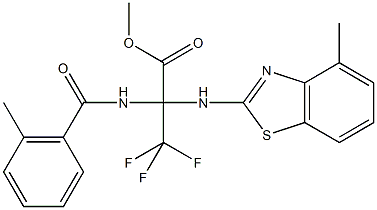 methyl 3,3,3-trifluoro-2-[(4-methyl-1,3-benzothiazol-2-yl)amino]-2-[(2-methylbenzoyl)amino]propanoate Struktur