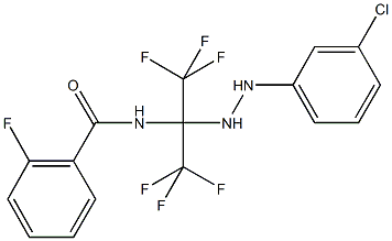 N-[1-[2-(3-chlorophenyl)hydrazino]-2,2,2-trifluoro-1-(trifluoromethyl)ethyl]-2-fluorobenzamide Struktur