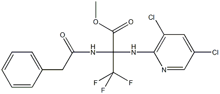 methyl 2-[(3,5-dichloro-2-pyridinyl)amino]-3,3,3-trifluoro-2-[(phenylacetyl)amino]propanoate Struktur