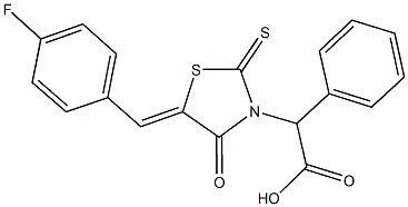 [5-(4-fluorobenzylidene)-4-oxo-2-thioxo-1,3-thiazolidin-3-yl](phenyl)acetic acid Struktur