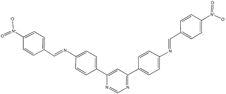 4,6-bis[4-({4-nitrobenzylidene}amino)phenyl]pyrimidine Struktur