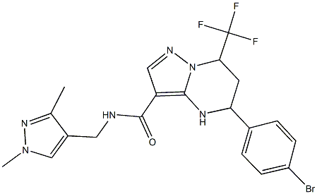 5-(4-bromophenyl)-N-[(1,3-dimethyl-1H-pyrazol-4-yl)methyl]-7-(trifluoromethyl)-4,5,6,7-tetrahydropyrazolo[1,5-a]pyrimidine-3-carboxamide Struktur