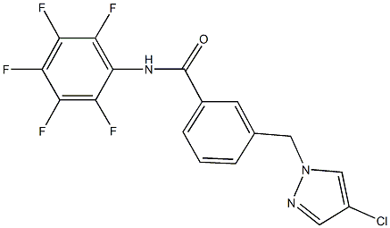 3-[(4-chloro-1H-pyrazol-1-yl)methyl]-N-(2,3,4,5,6-pentafluorophenyl)benzamide Struktur