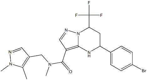 5-(4-bromophenyl)-N-[(1,5-dimethyl-1H-pyrazol-4-yl)methyl]-N-methyl-7-(trifluoromethyl)-4,5,6,7-tetrahydropyrazolo[1,5-a]pyrimidine-3-carboxamide Struktur