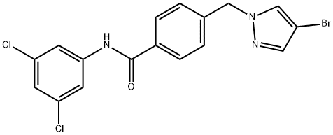 4-[(4-bromo-1H-pyrazol-1-yl)methyl]-N-(3,5-dichlorophenyl)benzamide Struktur