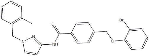 4-[(2-bromophenoxy)methyl]-N-[1-(2-methylbenzyl)-1H-pyrazol-3-yl]benzamide Struktur