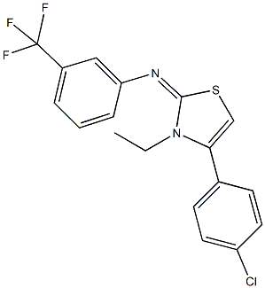 N-(4-(4-chlorophenyl)-3-ethyl-1,3-thiazol-2(3H)-ylidene)-N-[3-(trifluoromethyl)phenyl]amine Struktur