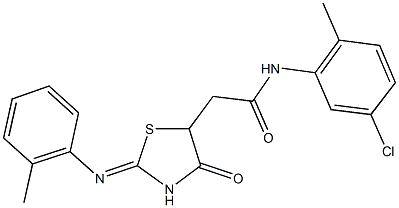 N-(5-chloro-2-methylphenyl)-2-{2-[(2-methylphenyl)imino]-4-oxo-1,3-thiazolidin-5-yl}acetamide Struktur