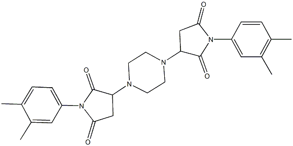 1-(3,4-dimethylphenyl)-3-{4-[1-(3,4-dimethylphenyl)-2,5-dioxopyrrolidin-3-yl]piperazin-1-yl}pyrrolidine-2,5-dione Struktur