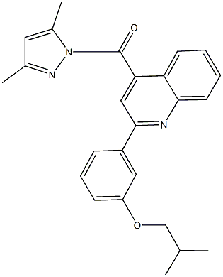 3-{4-[(3,5-dimethyl-1H-pyrazol-1-yl)carbonyl]-2-quinolinyl}phenyl isobutyl ether Struktur