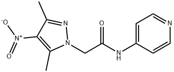 2-{4-nitro-3,5-dimethyl-1H-pyrazol-1-yl}-N-(4-pyridinyl)acetamide Struktur