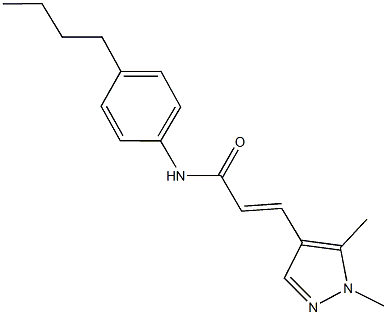 N-(4-butylphenyl)-3-(1,5-dimethyl-1H-pyrazol-4-yl)acrylamide Struktur