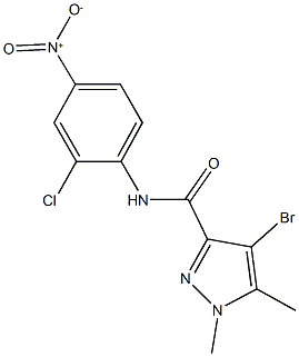 4-bromo-N-{2-chloro-4-nitrophenyl}-1,5-dimethyl-1H-pyrazole-3-carboxamide Struktur