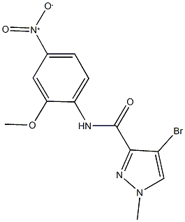 4-bromo-N-{4-nitro-2-methoxyphenyl}-1-methyl-1H-pyrazole-3-carboxamide Struktur