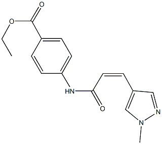 ethyl 4-{[3-(1-methyl-1H-pyrazol-4-yl)acryloyl]amino}benzoate Struktur