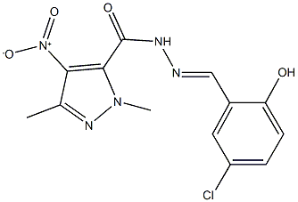 N'-(5-chloro-2-hydroxybenzylidene)-4-nitro-1,3-dimethyl-1H-pyrazole-5-carbohydrazide Struktur