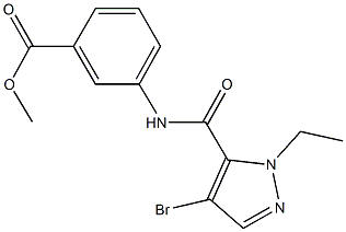 methyl 3-{[(4-bromo-1-ethyl-1H-pyrazol-5-yl)carbonyl]amino}benzoate Struktur