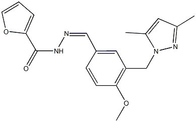 N'-{3-[(3,5-dimethyl-1H-pyrazol-1-yl)methyl]-4-methoxybenzylidene}-2-furohydrazide Struktur