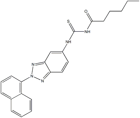 N-hexanoyl-N'-[2-(1-naphthyl)-2H-1,2,3-benzotriazol-5-yl]thiourea Struktur