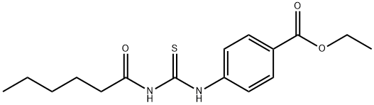 ethyl 4-{[(hexanoylamino)carbothioyl]amino}benzoate Struktur