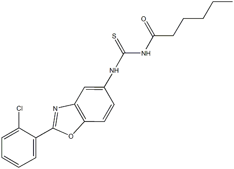 N-[2-(2-chlorophenyl)-1,3-benzoxazol-5-yl]-N'-hexanoylthiourea Struktur