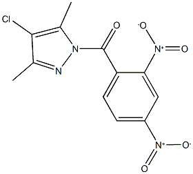 1-{2,4-dinitrobenzoyl}-4-chloro-3,5-dimethyl-1H-pyrazole Struktur