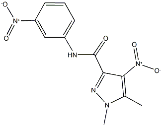 4-nitro-N-{3-nitrophenyl}-1,5-dimethyl-1H-pyrazole-3-carboxamide Struktur